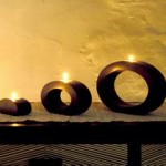 Oval Candle Set of 3 from Wood - 5c kyu 186