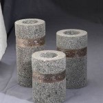 Circle Candle Set of 3 from Stone - 5c stn 008